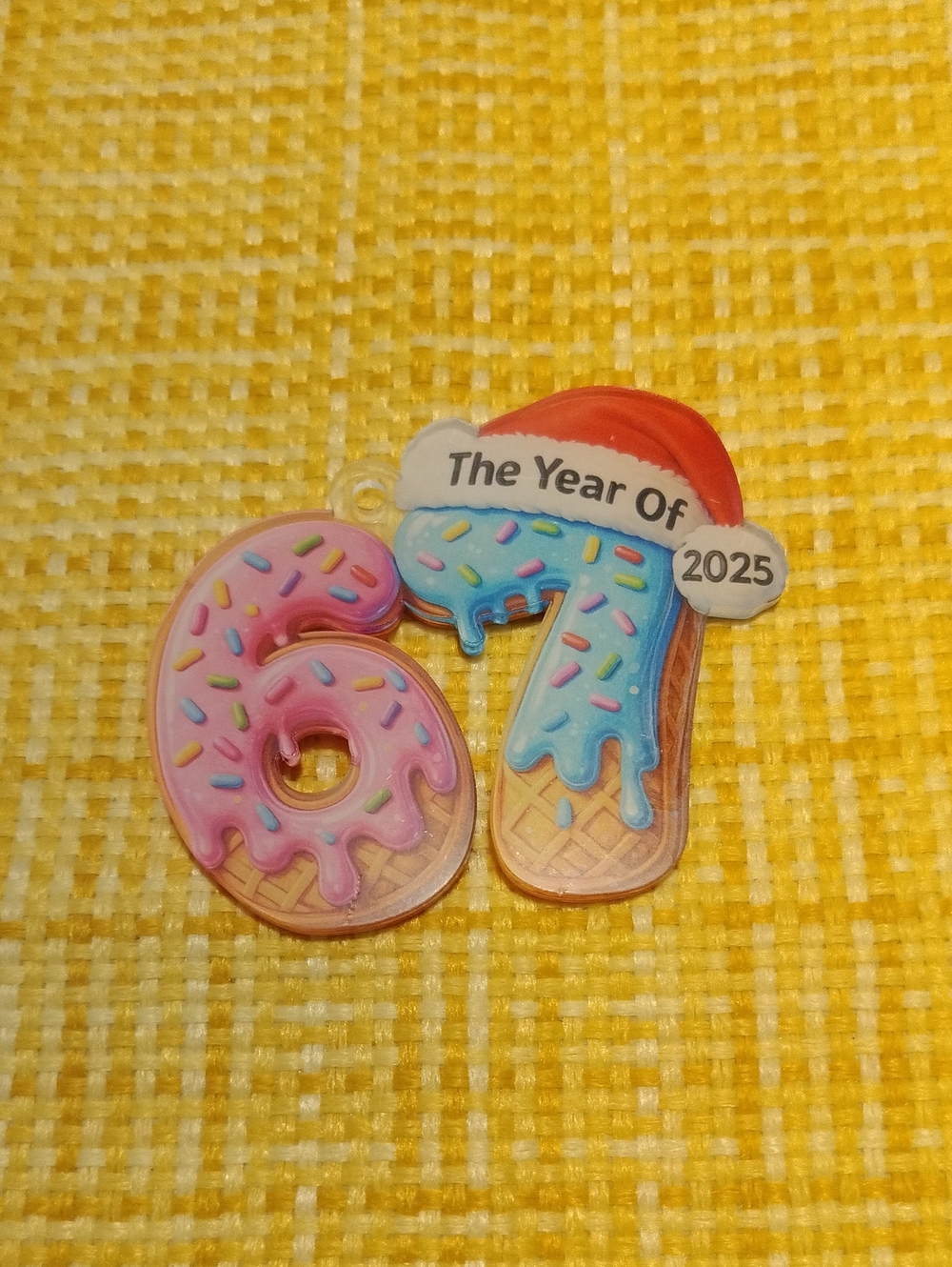 67 Ornament The Year Of 25' Pink & Blue Icing With Sprinkles